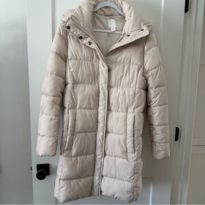 H&M Long Puffer Jacket - Cream